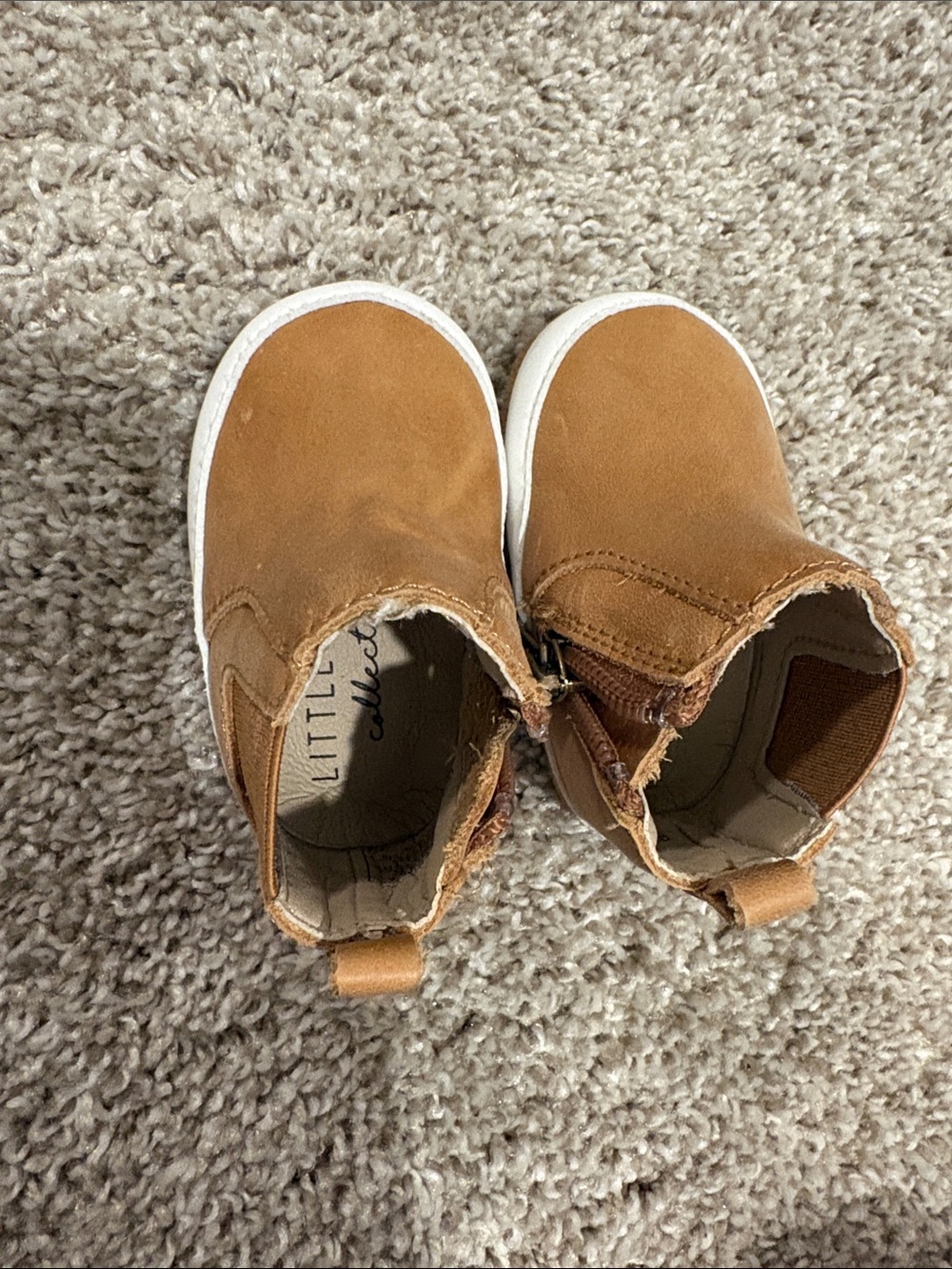 Little Bipsy Chestnut Brown Kids Zip-Up Suede Boots